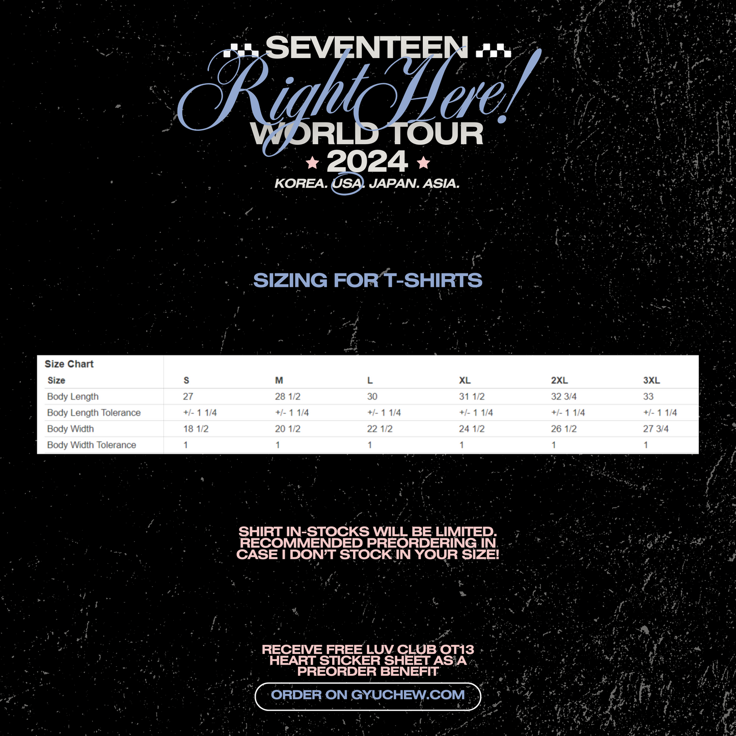 SVT RIGHT HERE tour t-shirt