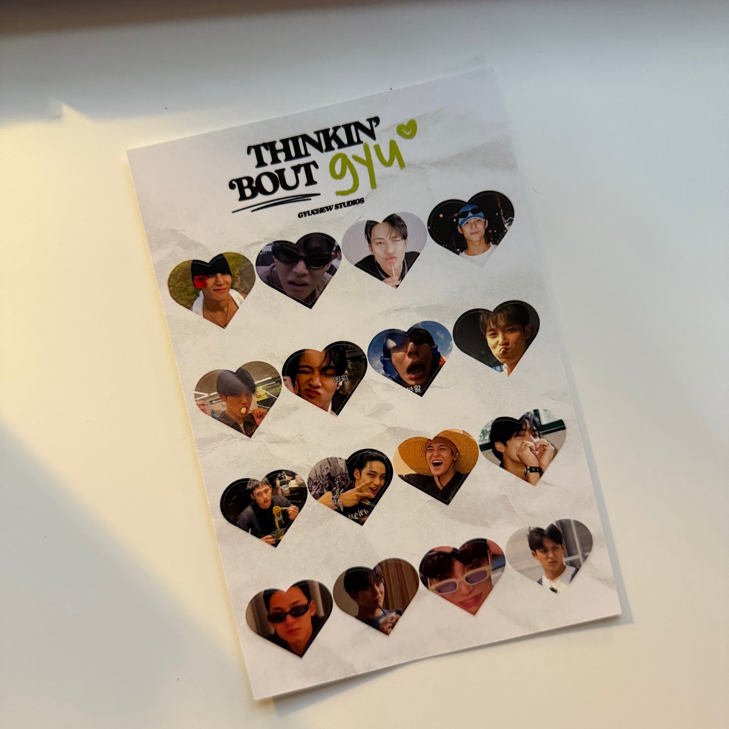 thinkin’ ‘bout gyu heart sticker sheet