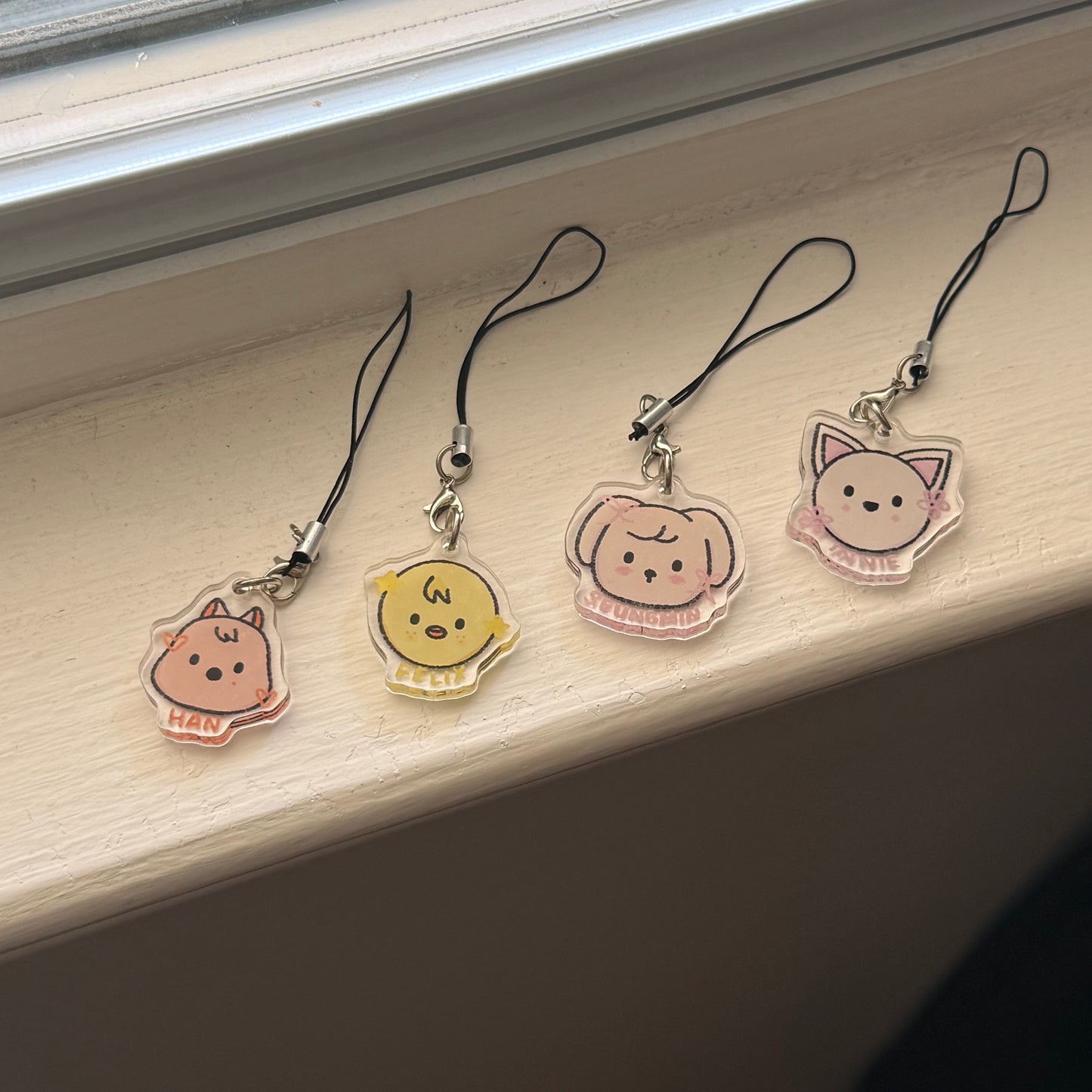 stray kids members phone charms