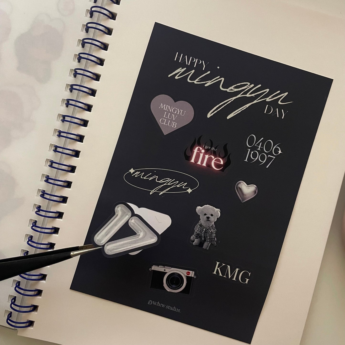 mingyu day mini set (postcard, sticker, sticker sheet)