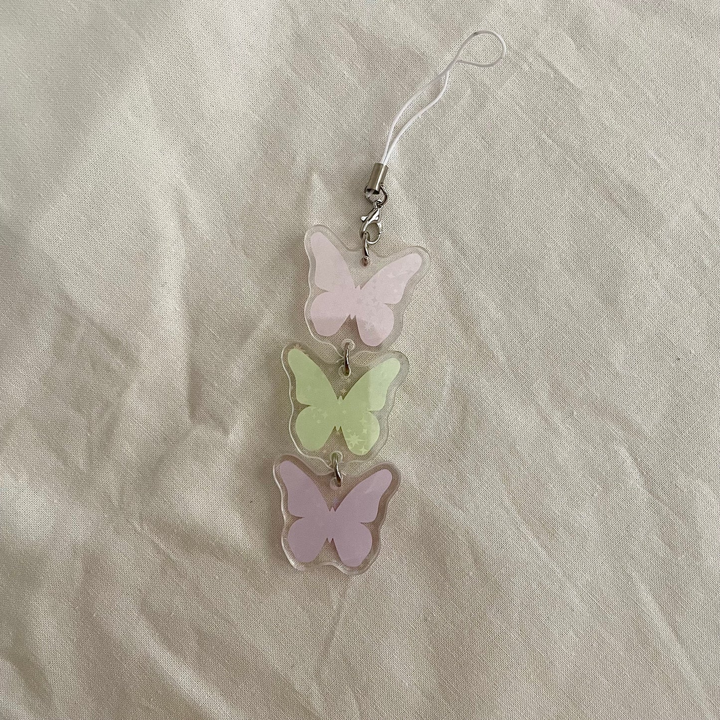 holo butterflies bag charm