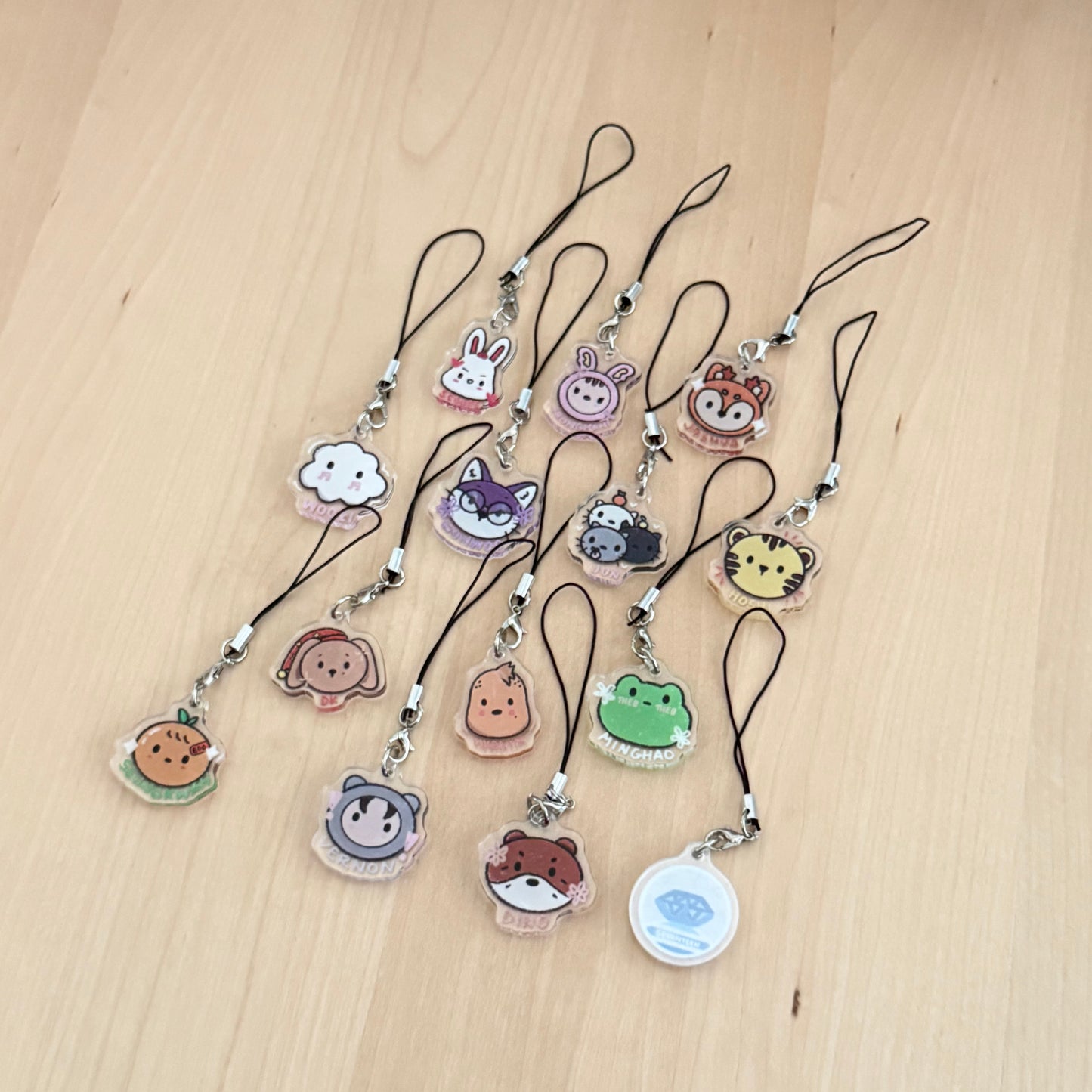 seventeen members phone charms