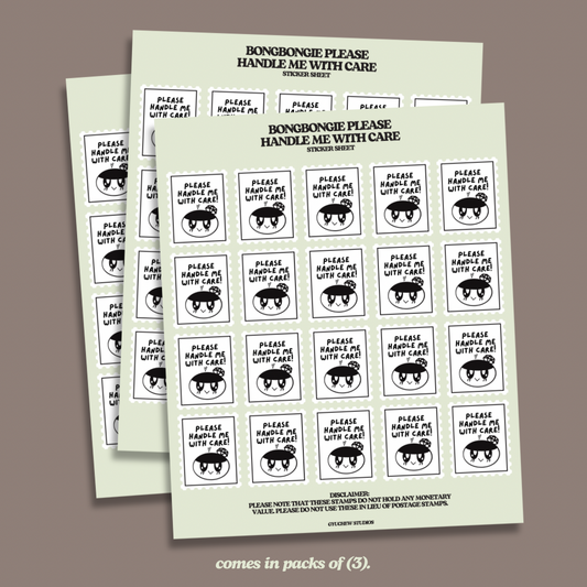 bongbongie handle me with care sticker sheet packs