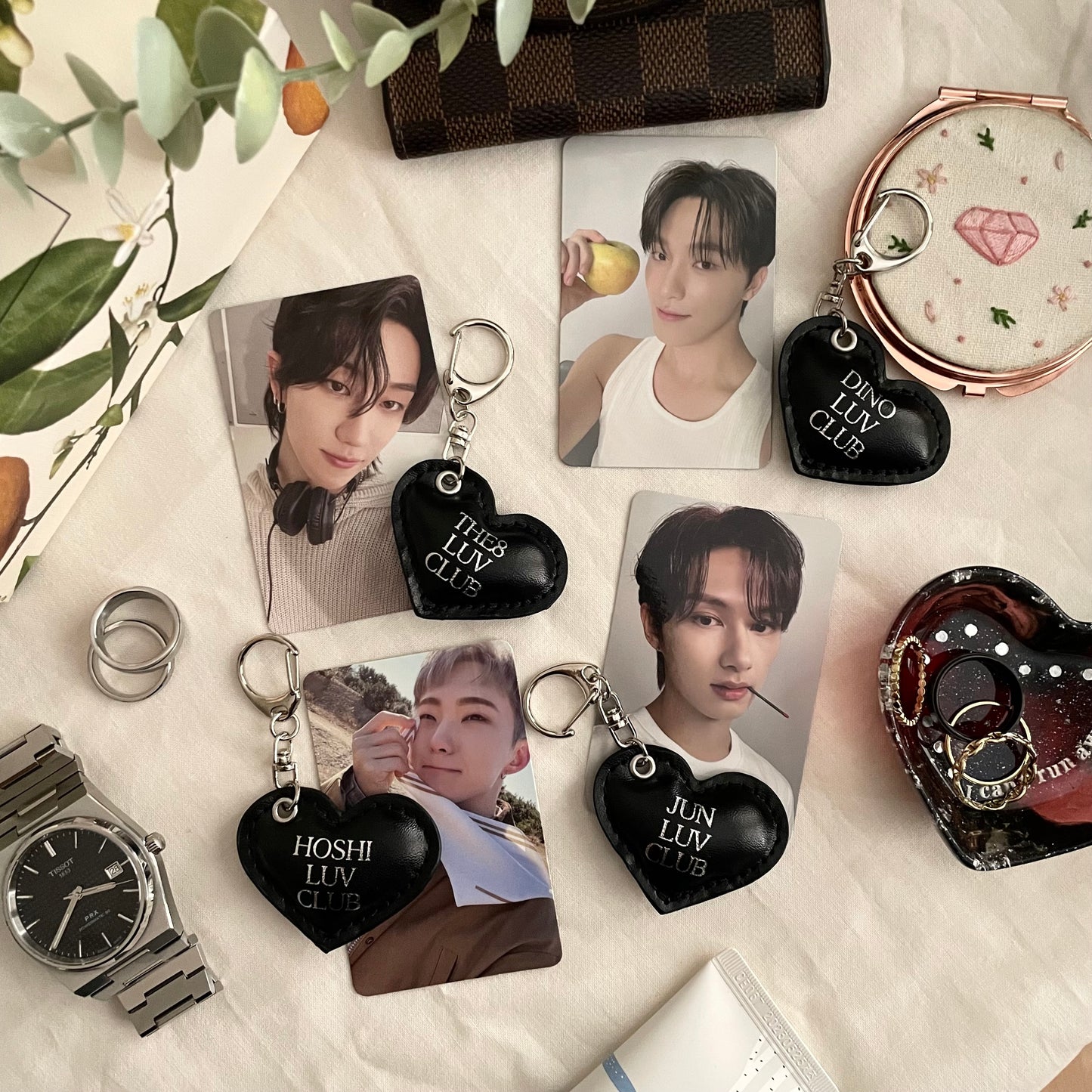 svt leather heart keychains (perf unit individual)