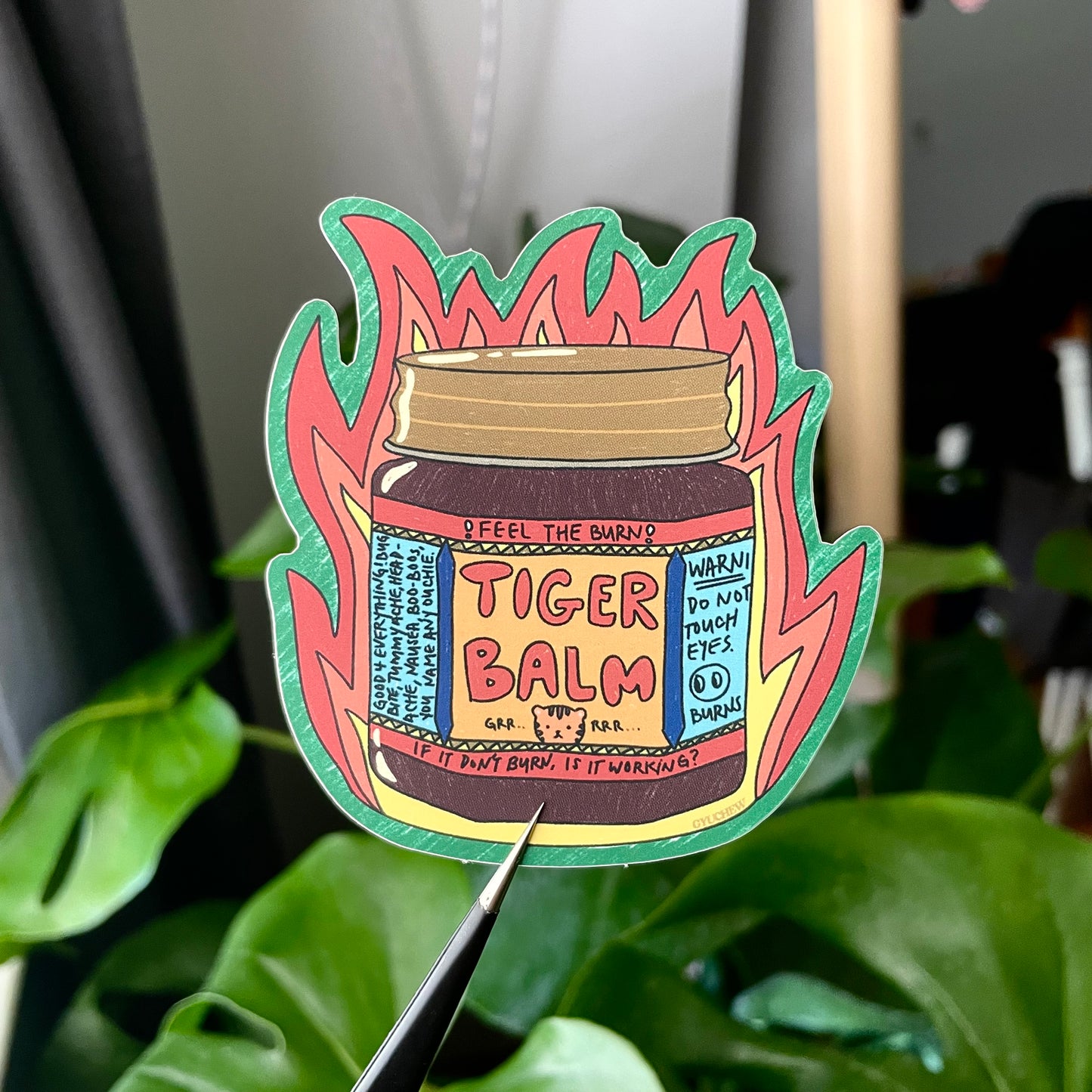 fire tiger balm sticker