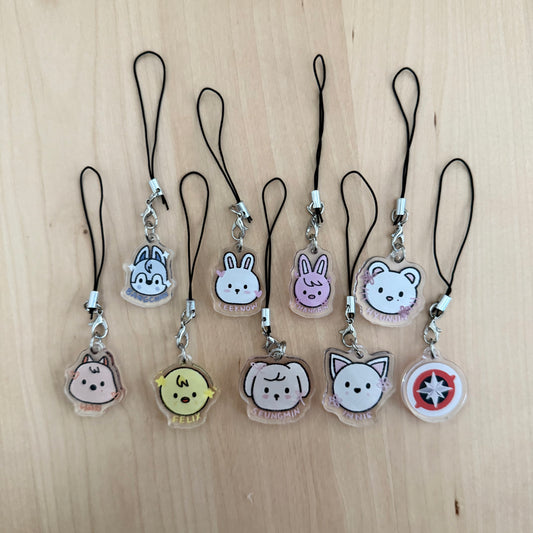 stray kids members phone charms