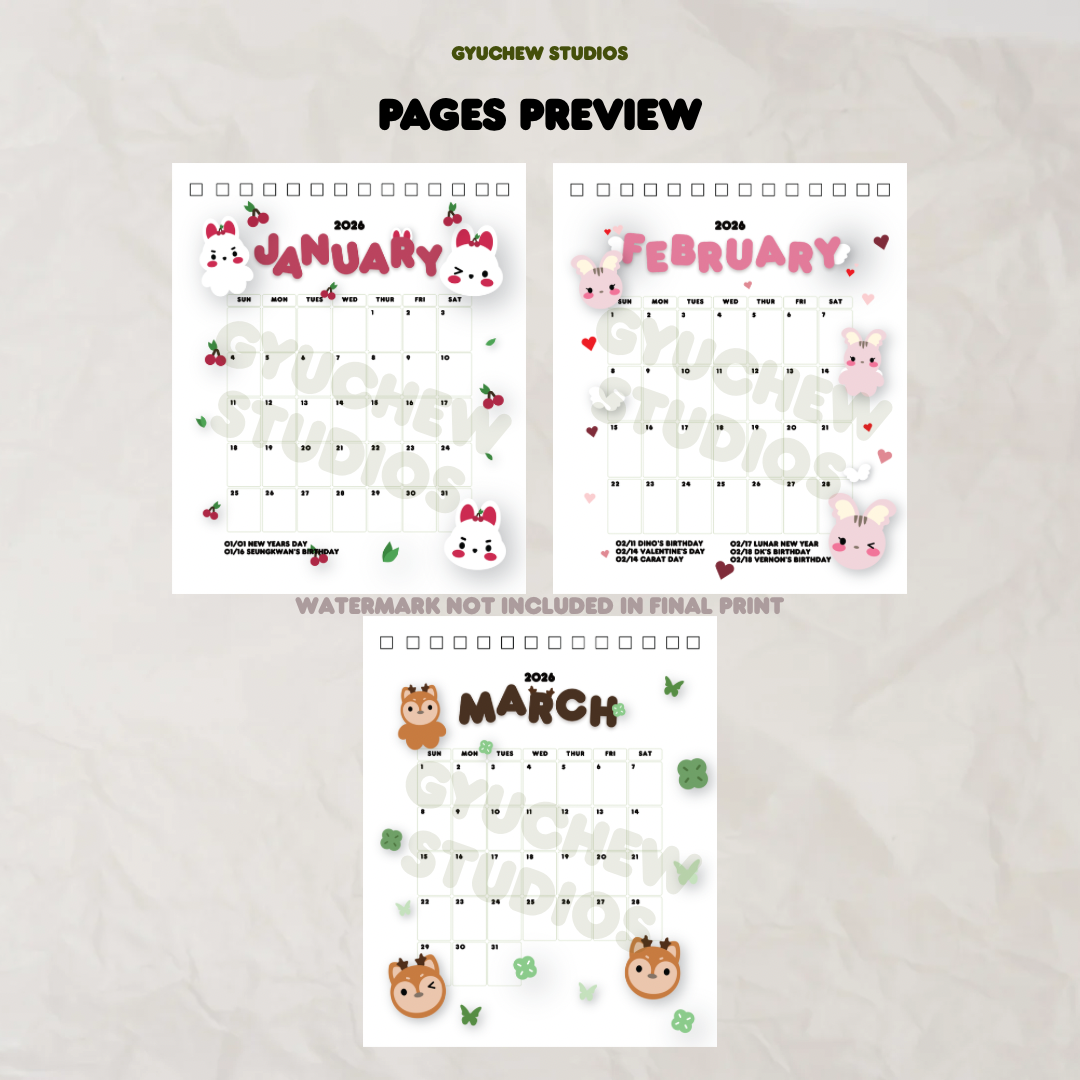 [PREORDER] 2026 SVT desk flip calendar