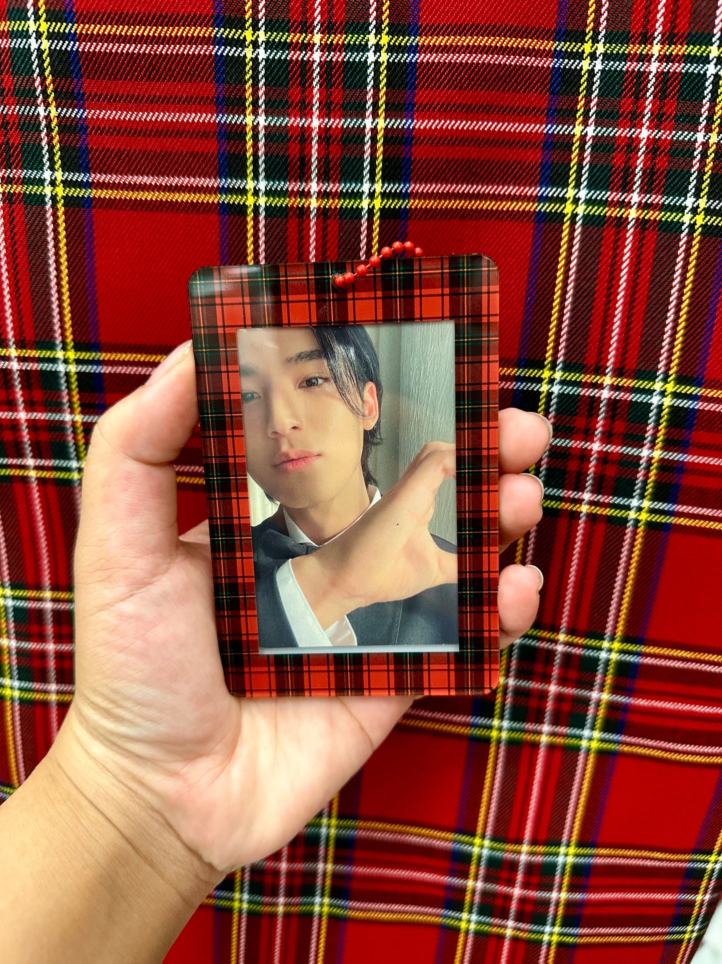 tartan plaid acrylic photocard holder