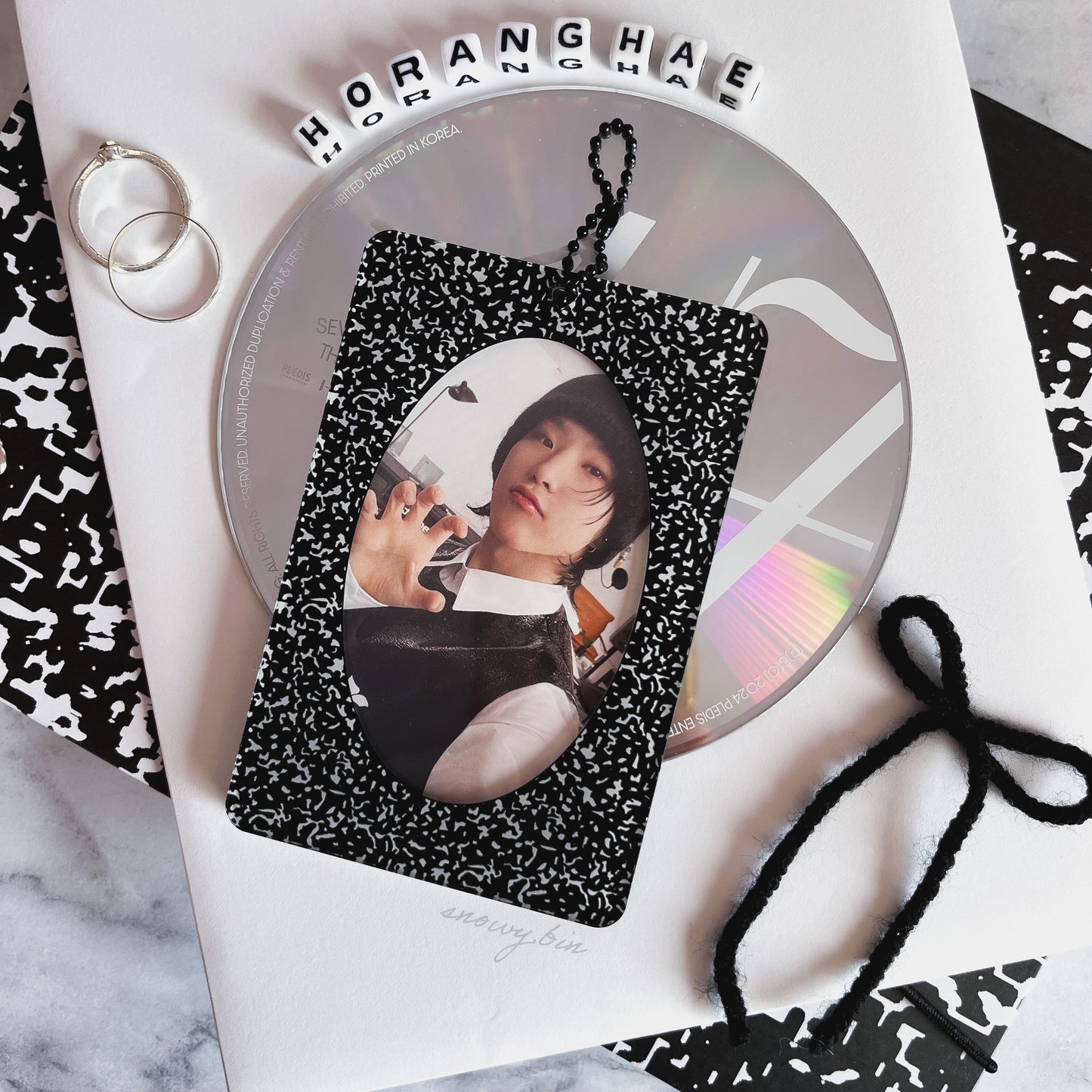 composition notebook acrylic photocard holder