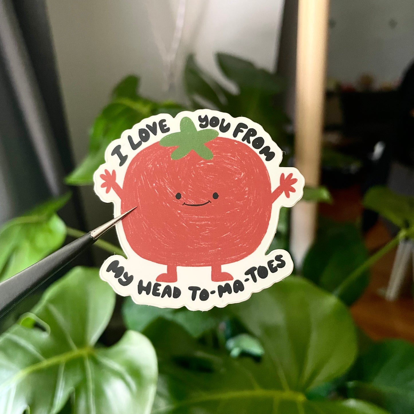 i love you from my head to-ma-toes sticker