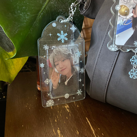 snowflake fantasy transparent pvc photocard holder