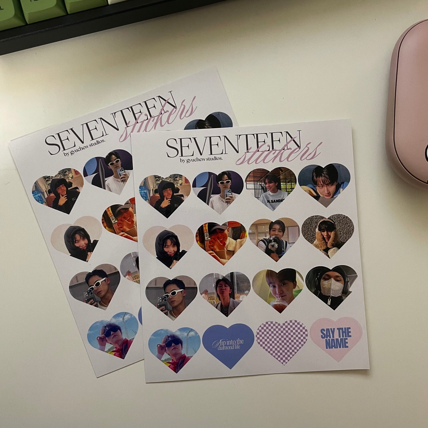 seventeen heart sticker sheet