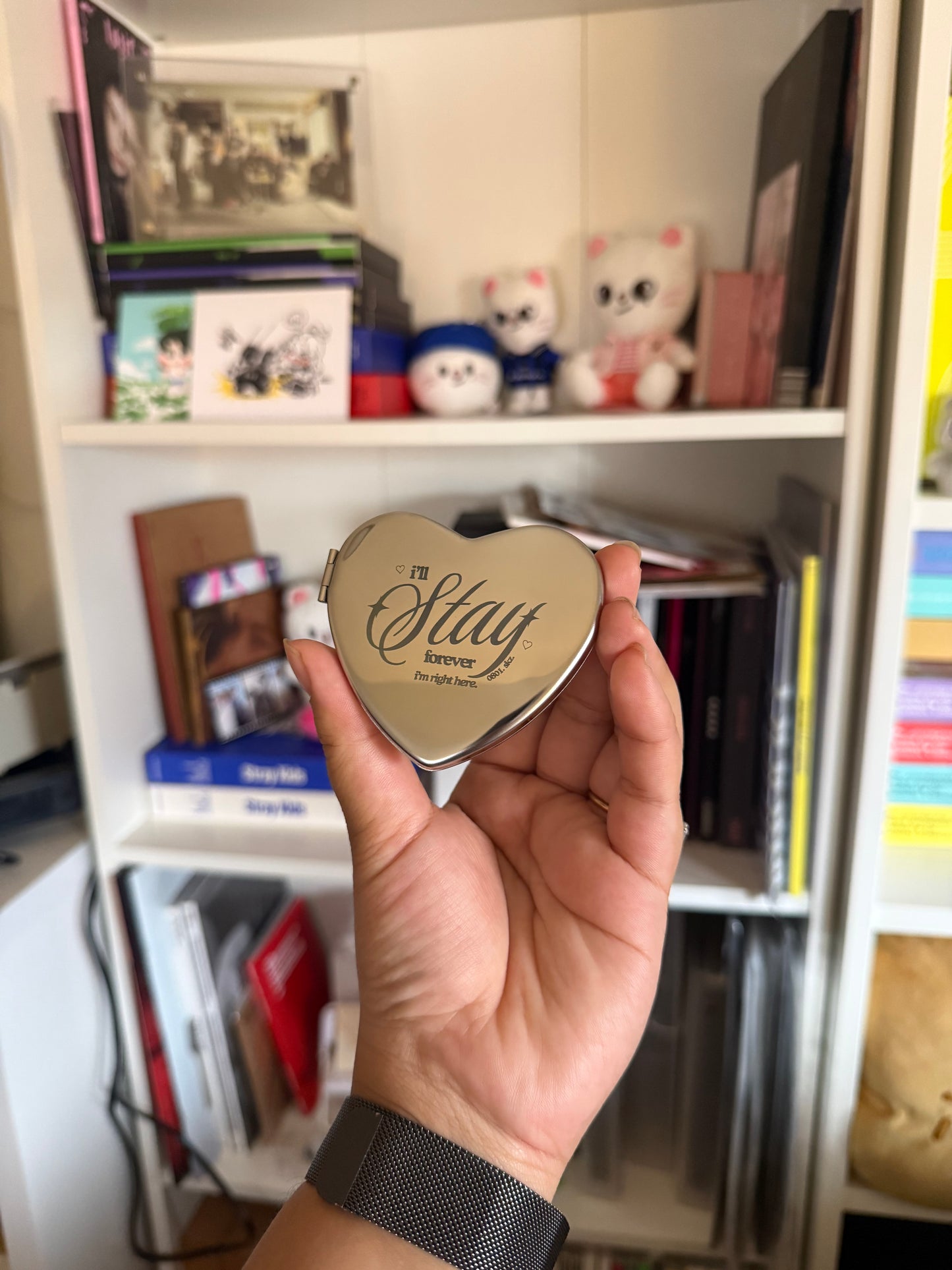 i'll stay forever engraved stainless steel double sided mirror
