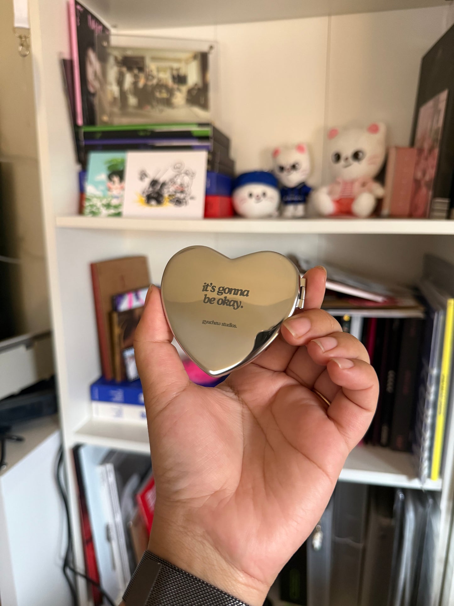 i'll stay forever engraved stainless steel double sided mirror