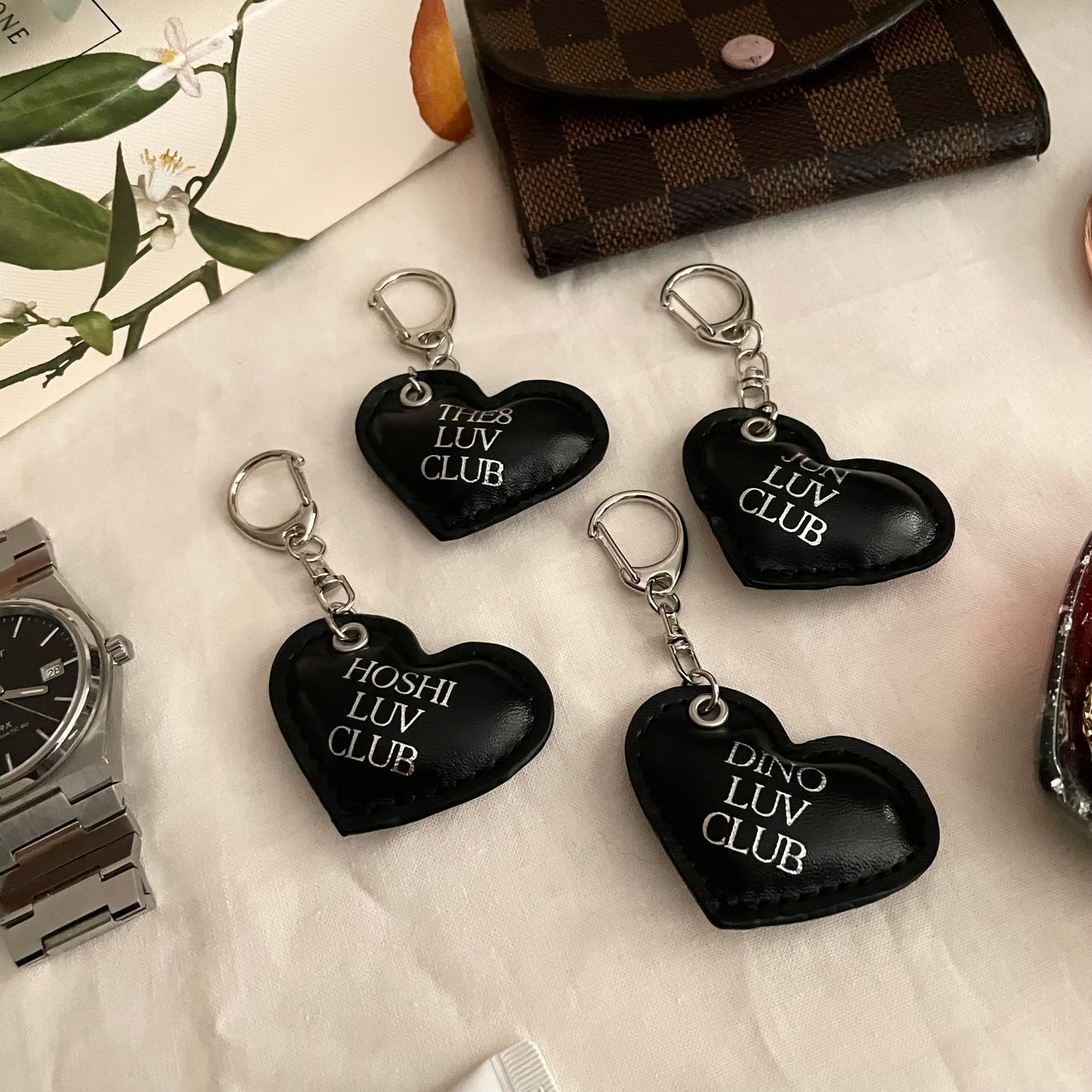 svt leather heart keychains (perf unit individual)