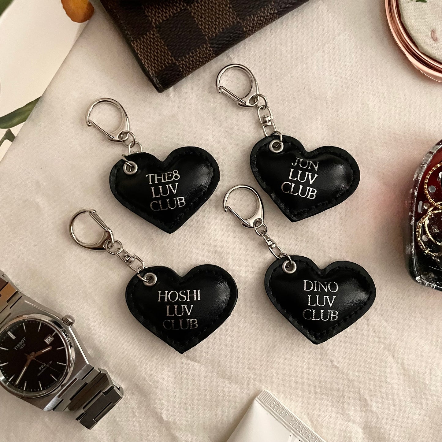 svt leather heart keychains (perf unit individual)