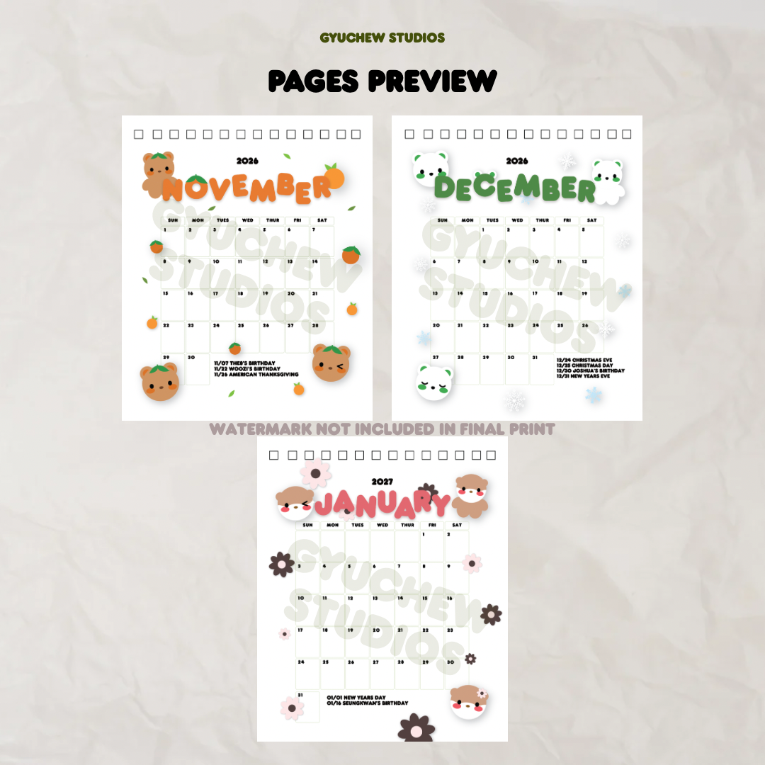 [PREORDER] 2026 SVT desk flip calendar