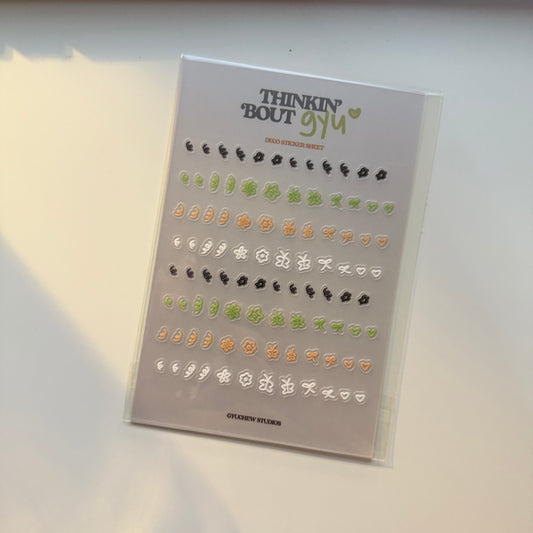 thinkin' bout gyu deco sticker sheet