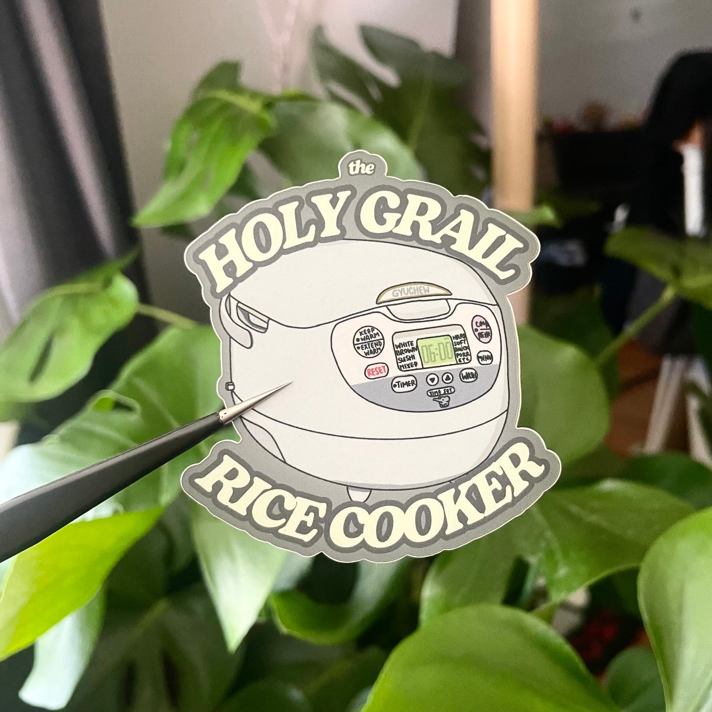 holy grail rice cooker sticker