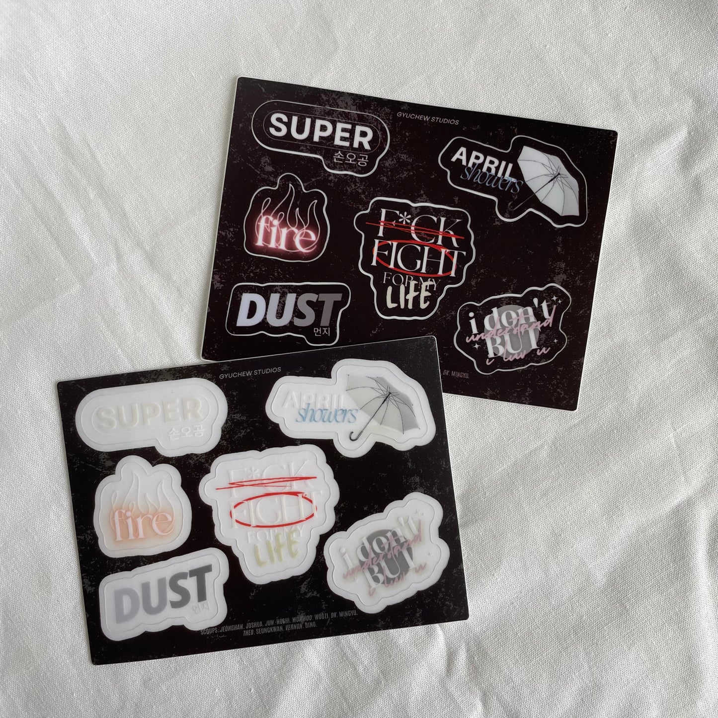 mini fml sticker sheet