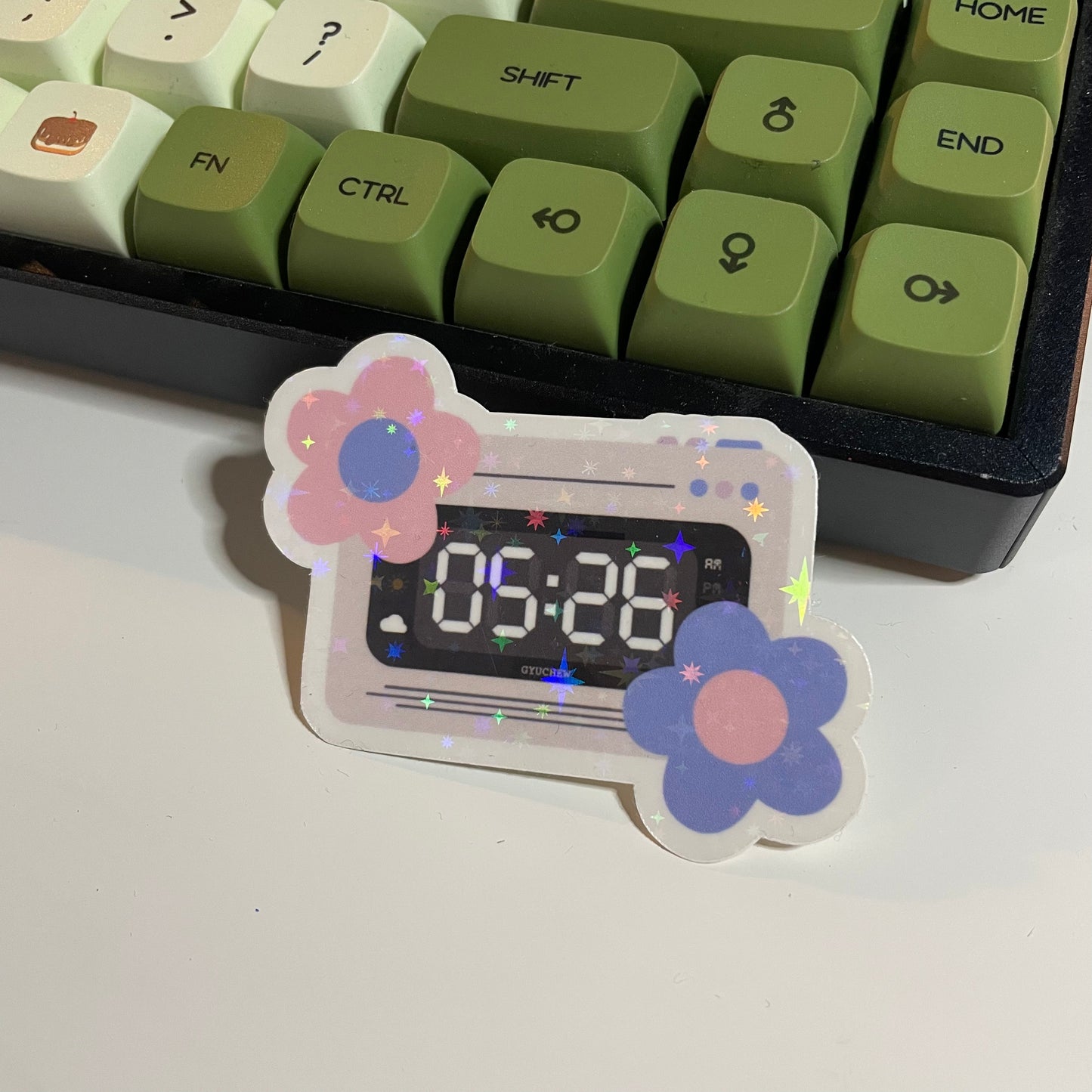 0526 floral clock sticker