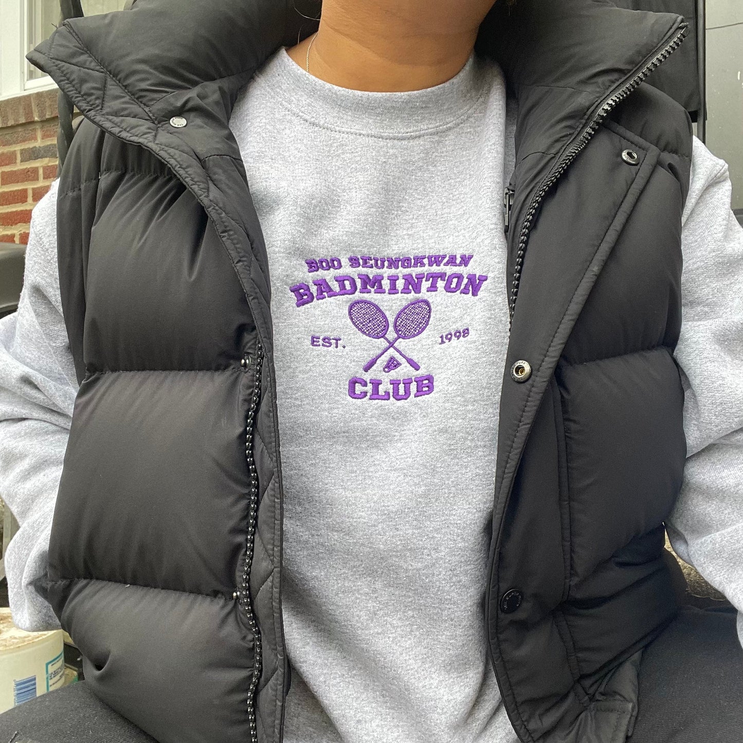 boo seungkwan badminton club crewneck sweatshirt