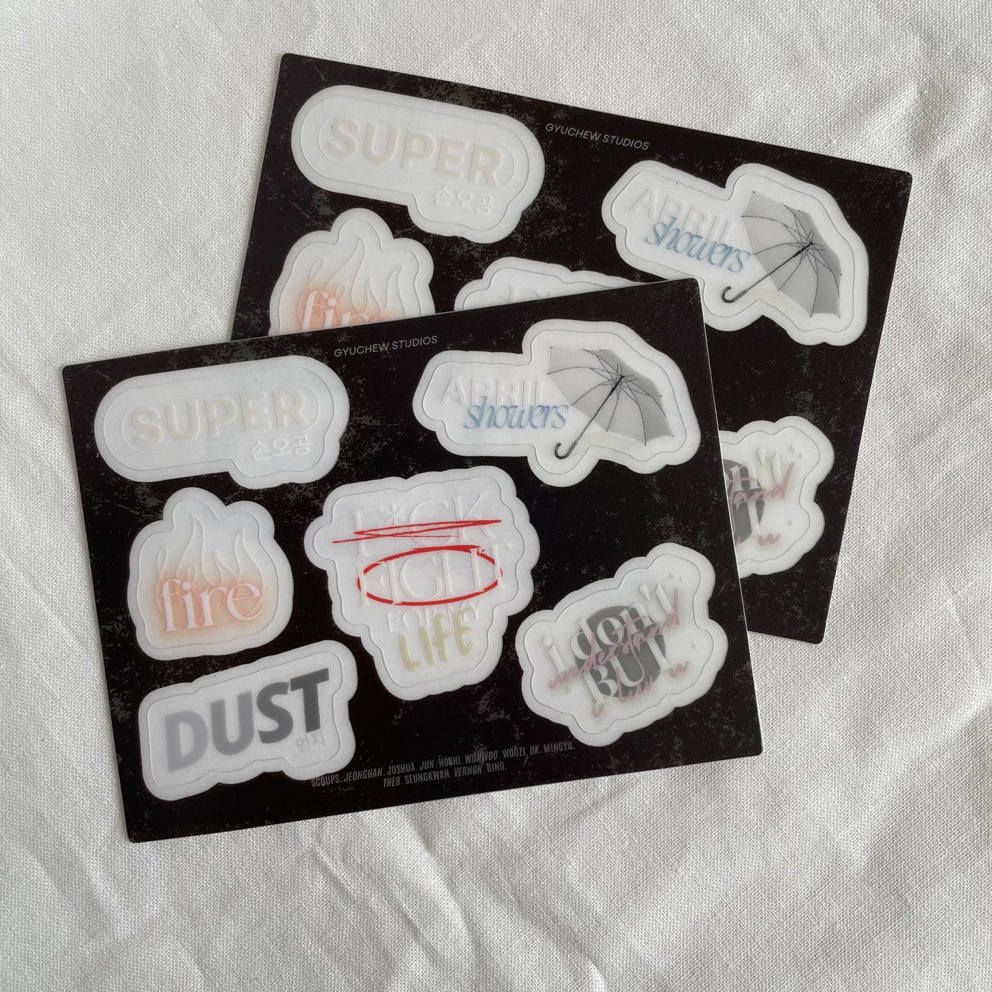 mini fml sticker sheet