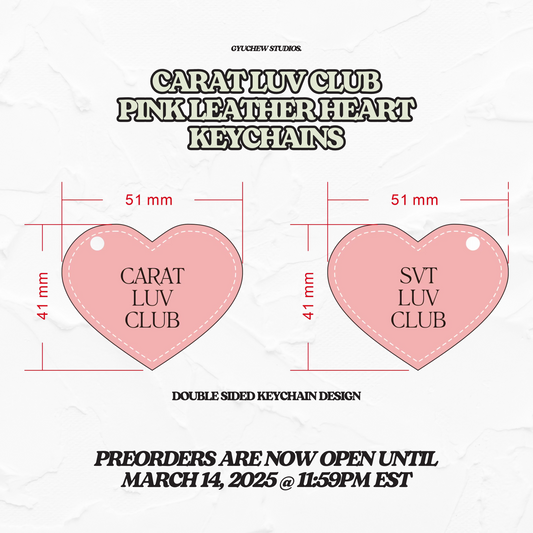[PREORDER] carat luv club leather heart keychain