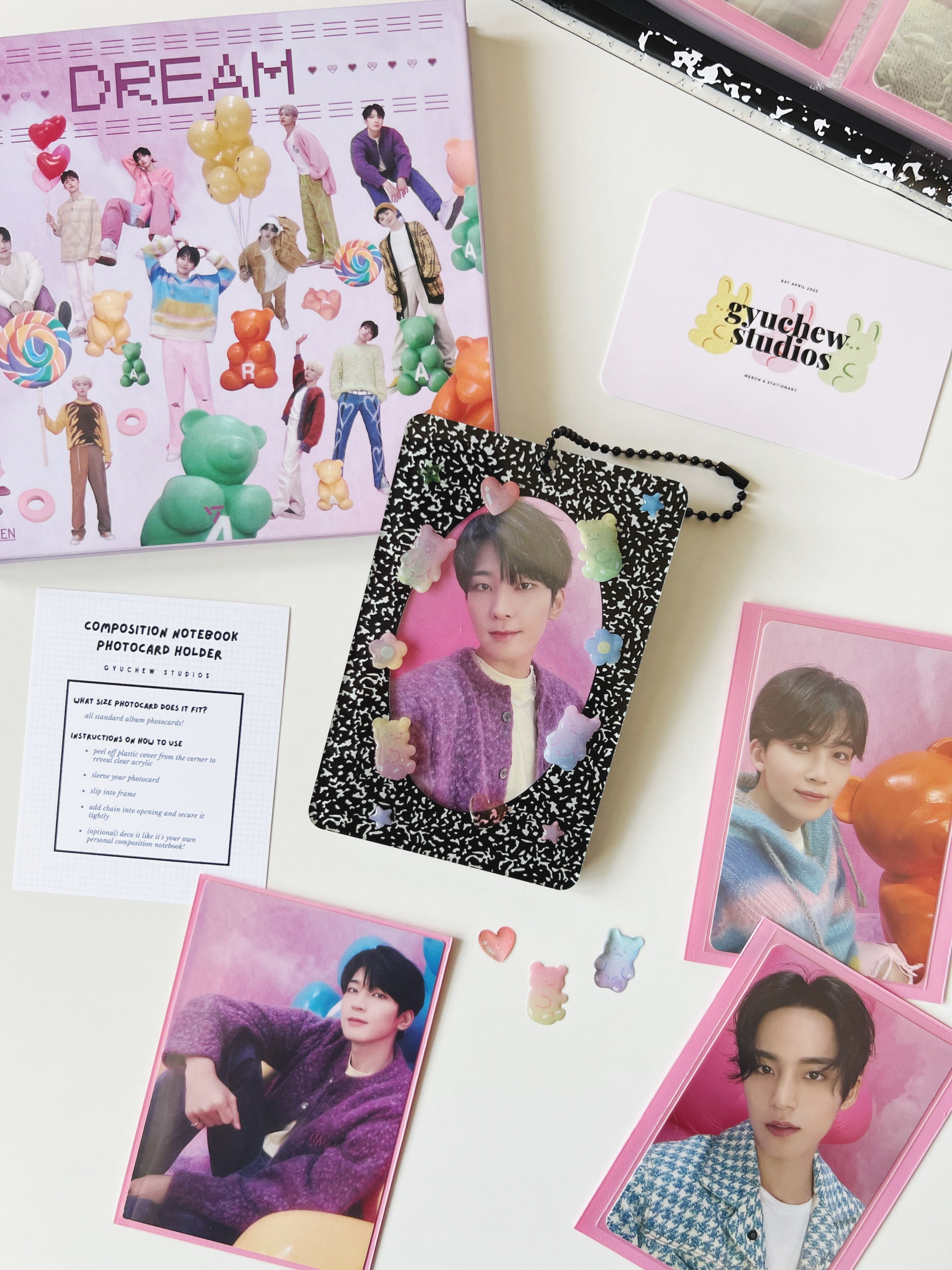 Notebook Photo Card composition notebook acrylic photocard holder – GYUCHEW STUDIOS